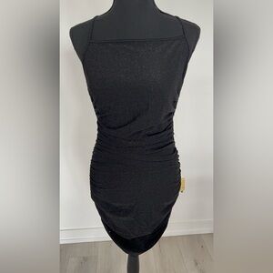 Elegant Black Ruched Women’s Dress
